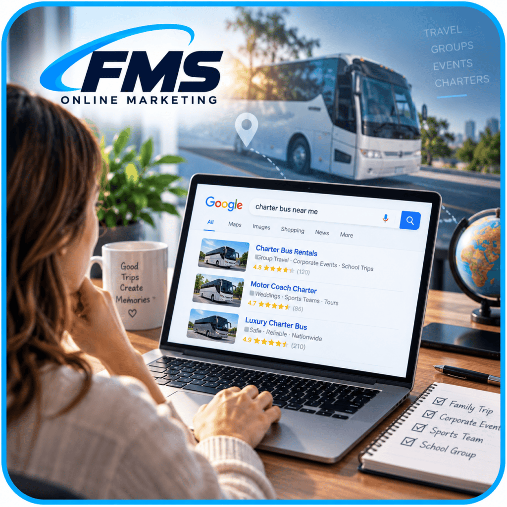customer booking a charter bus tour